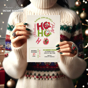 Invitation Drôle de HO HO HO Fête de Noël Rétro entre Amis