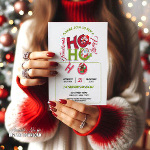 Invitation Drôle de HO HO HO Fête de Noël rétro entre amis 