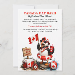 Invitation Drôle de Macareux du Canada Fête du Canada BBQ Pis