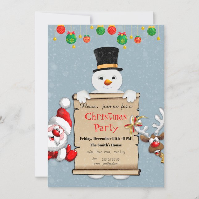 Invitation drôle de Noël pour la fête de Noël (Devant)