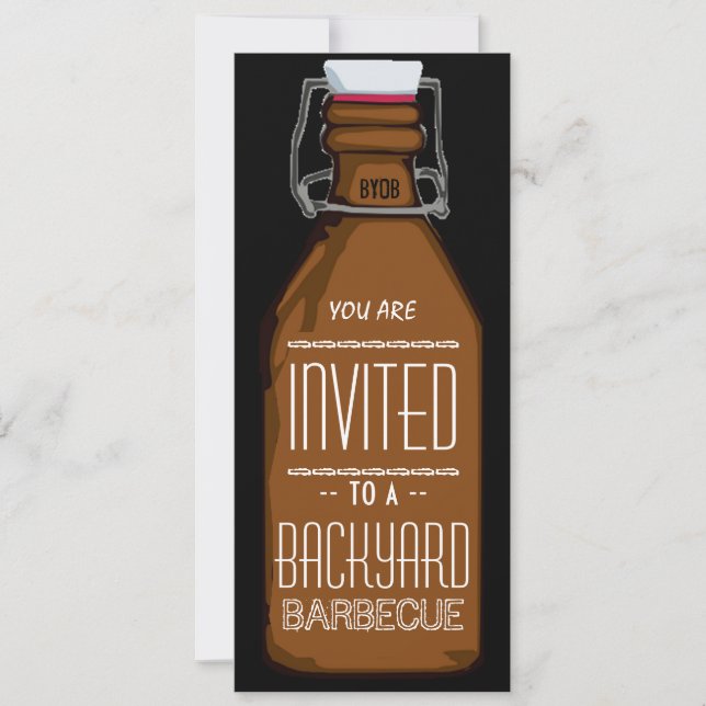 Invitation drôle de partie de BBQ de bouteille à (Devant)