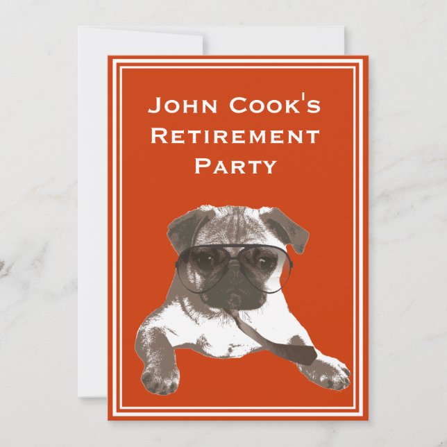 Invitation drôle de partie de retraite de carlin (Devant)
