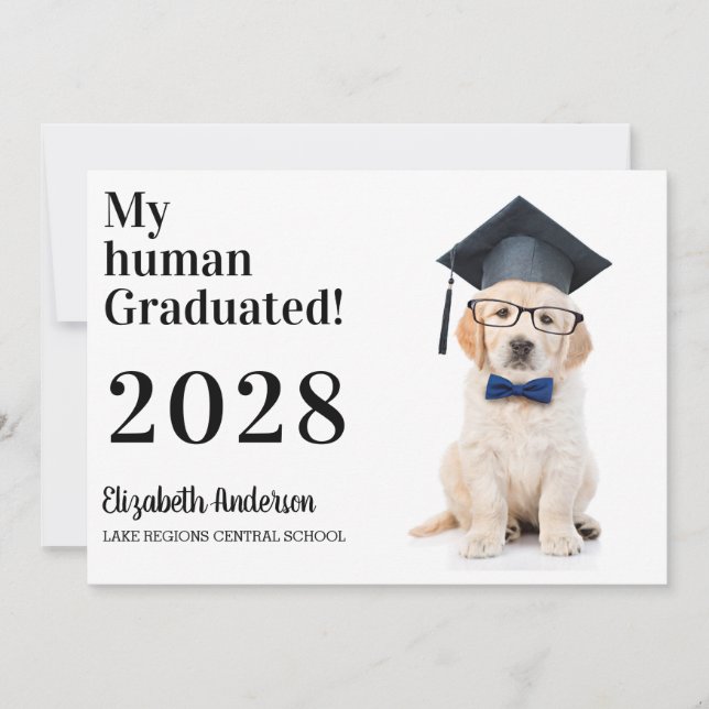 Invitation Drôle de Puppy Graduate Party (Devant)