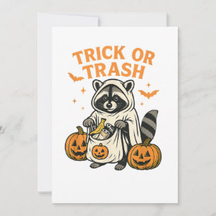 Invitation Drôle de Raton Laveur Farce ou Déchets Halloween