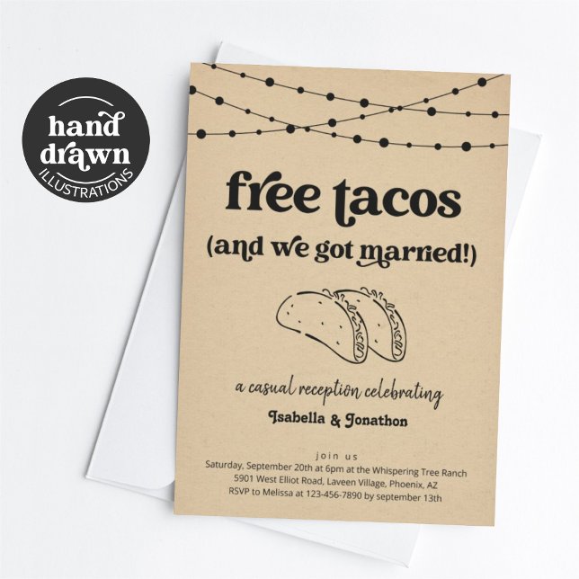 Invitation drôle de réception uniquement avec taco (Créateur téléchargé)