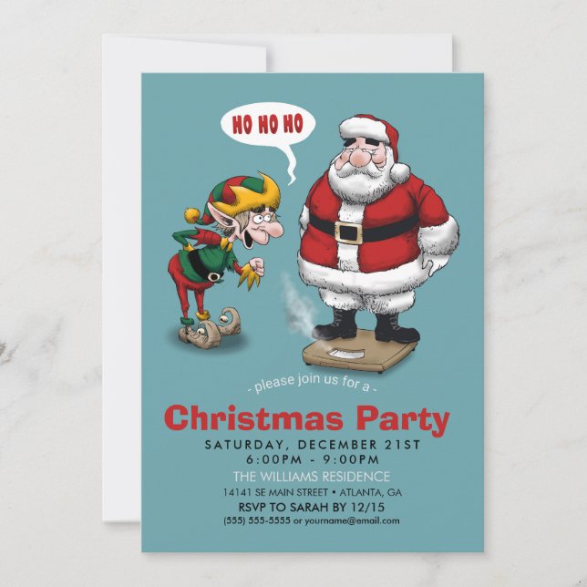 Invitation Drôle dessin de Noël (Devant)