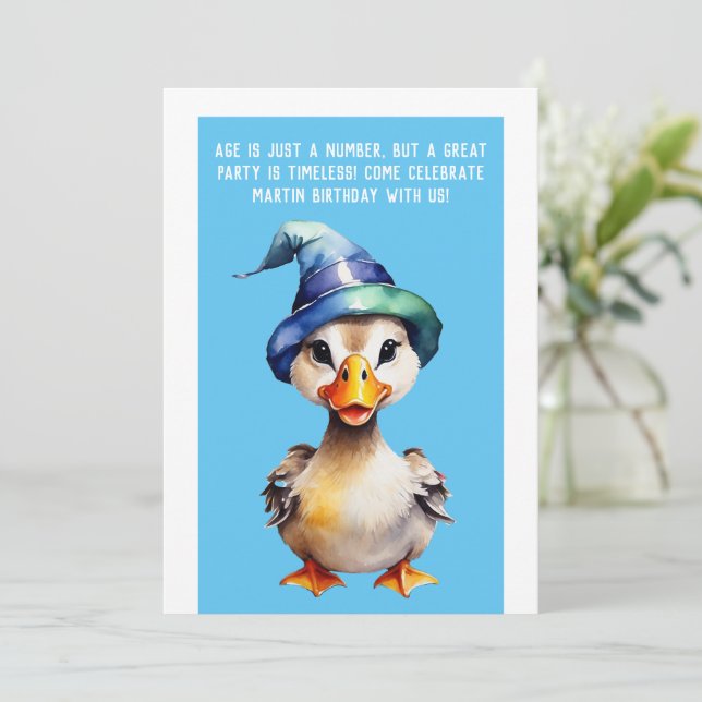 Invitation drôle d'invitation d'anniversaire │ age est juste  (Debout devant)
