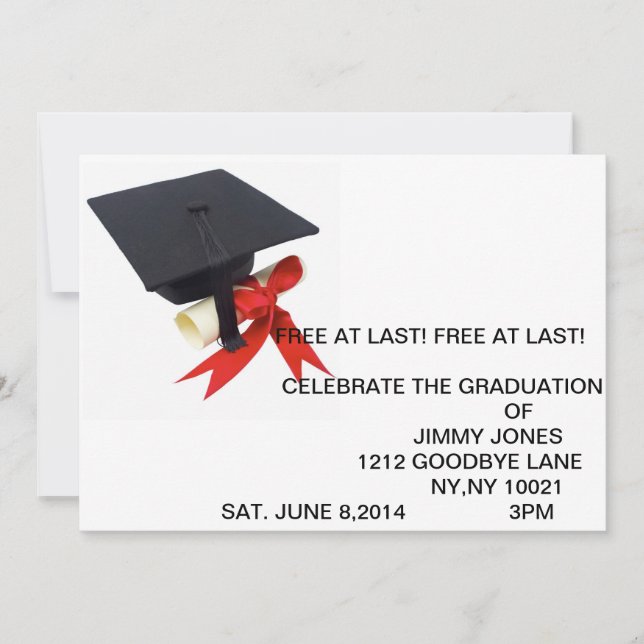 INVITATION DRÔLE D'OBTENTION DU DIPLÔME (Devant)