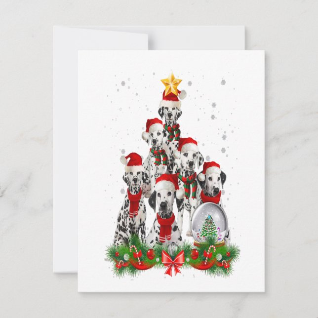 Invitation Drôle Drôle Chien Dalmatien cadeau d'arbre de Noël (Devant)