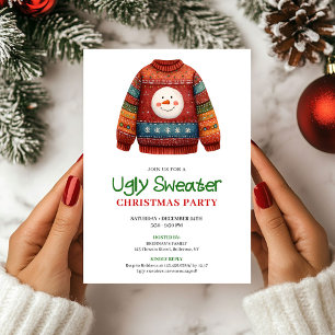 Invitation drôle et laide de Noël avec un pull col
