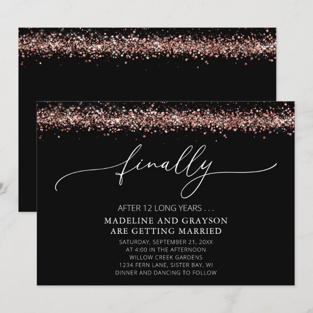 Invitation Drôle Finalement Se Marier Mariage Décontracté (Devant / Derrière)