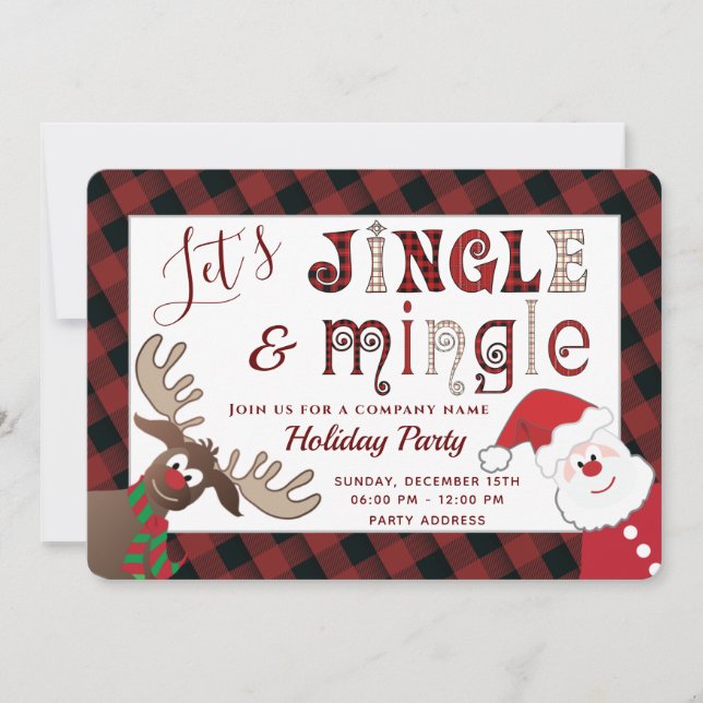 Invitation Drôle Jingle & Fête de vacances (Devant)
