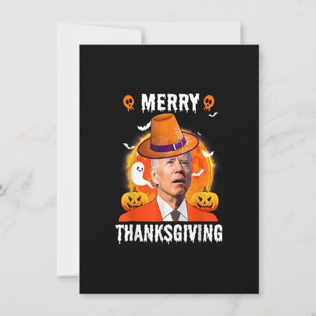 Invitation Drôle Joe Biden A Confondu Joyeux Thanksgiving Pou (Devant)