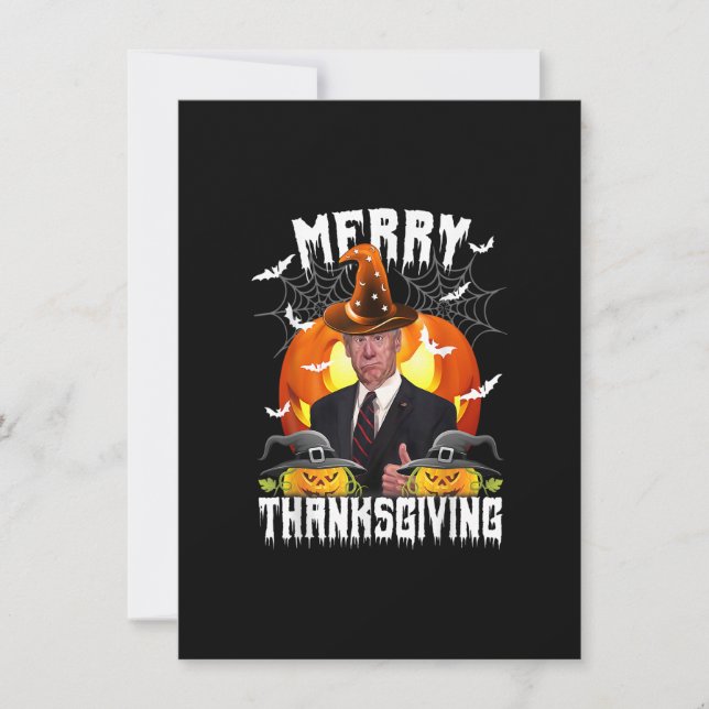 Invitation Drôle Joe Biden A Confondu Joyeux Thanksgiving Pou (Devant)