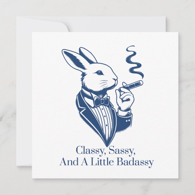 Invitation Drôle lapin Classé Fumer Cigar (Devant)