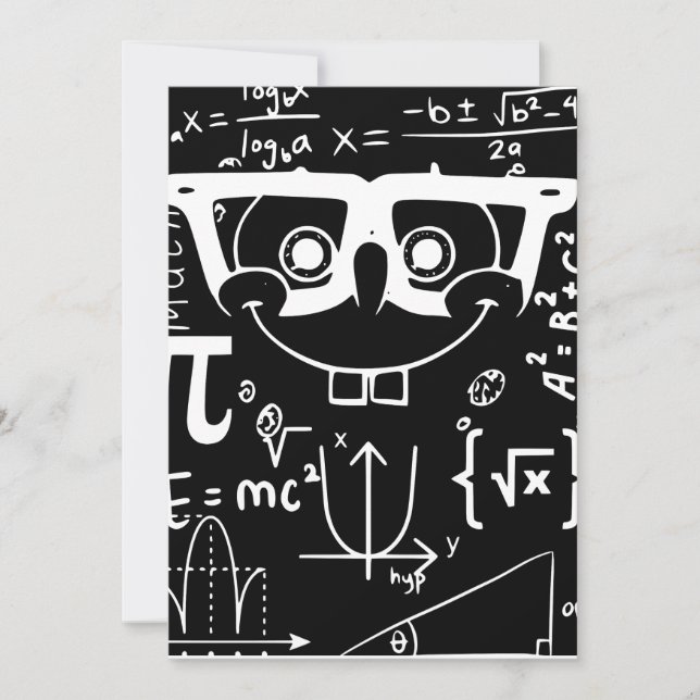 Invitation drôle mème blague visage heureux mathématique (Devant)
