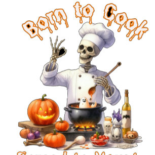 Invitation Drôle Né pour cuisiner Forcé de hanter