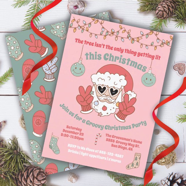 Invitation Drôle Obtenir Lit Père Noël Fête de Noël (Créateur téléchargé)