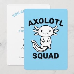 Invitation Drôle petite équipe de Axolotl personnalisable ble
