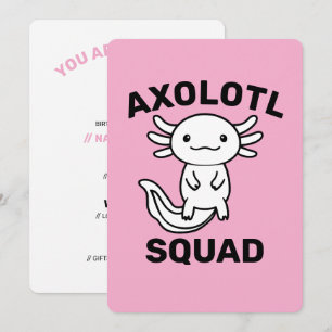 Invitation Drôle petite équipe de Axolotl personnalisable ros