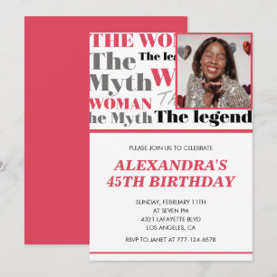 Invitation drôle pour 45e anniversaire Photo Mythe