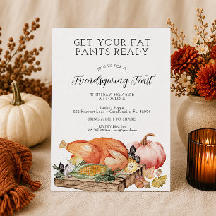 Invitation drôle pour un festin de Friendsgiving