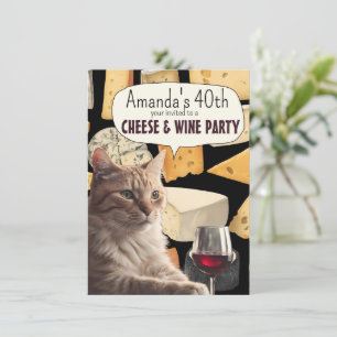 Invitation drôle pour une fête de fromage et de vi