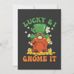 Invitation Drôle Saint Patrick's Lucky And I Gnome It Irish