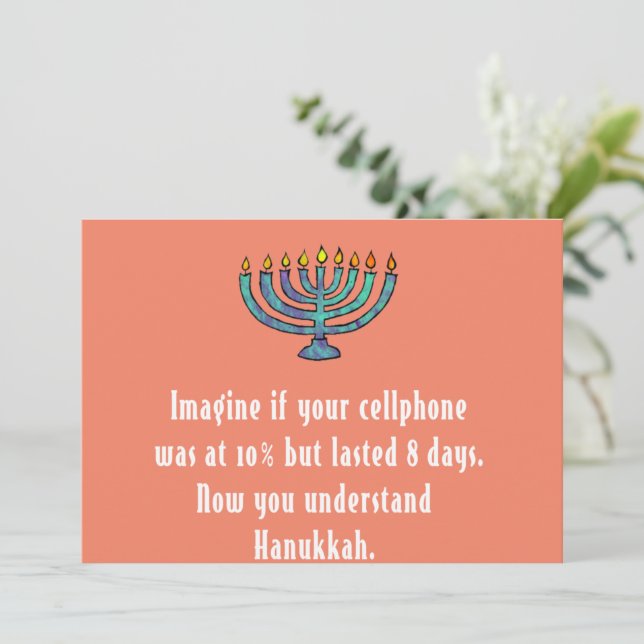 Invitation Drôle Sarcastique Hanoukka Chanukah Citation de té (Debout devant)