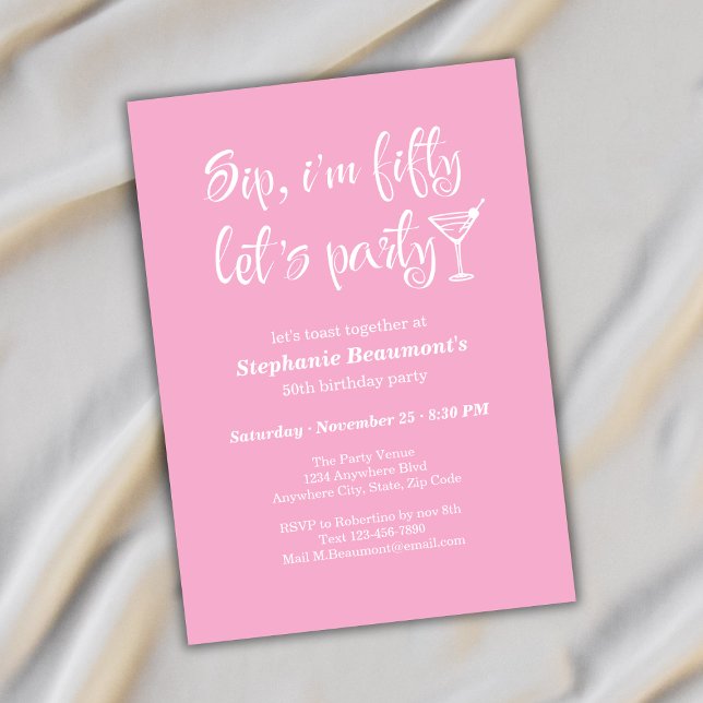 Invitation Drôle Sip moderne Je suis Cinquante Femme 50e anni (Créateur téléchargé)