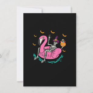 Invitation Drôle Skeleton Flamant rose Happy Costume Hallowee
