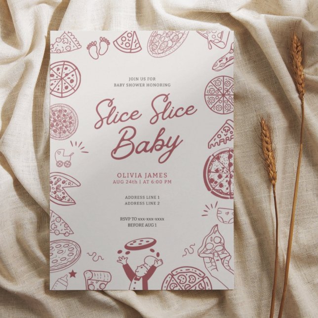 Invitation Drôle tranche tranche baby shower de pizza bébé (Créateur téléchargé)