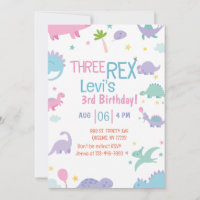 drôle Trois Rex 3ème Dinosaure Anniversaire