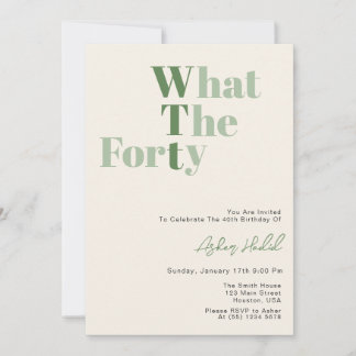 Invitation Drôle WTF Adulte 40e Anniversaire