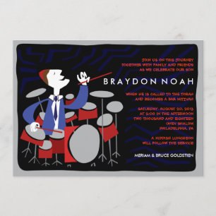Invitation DRUMMER Bar Mitzvah