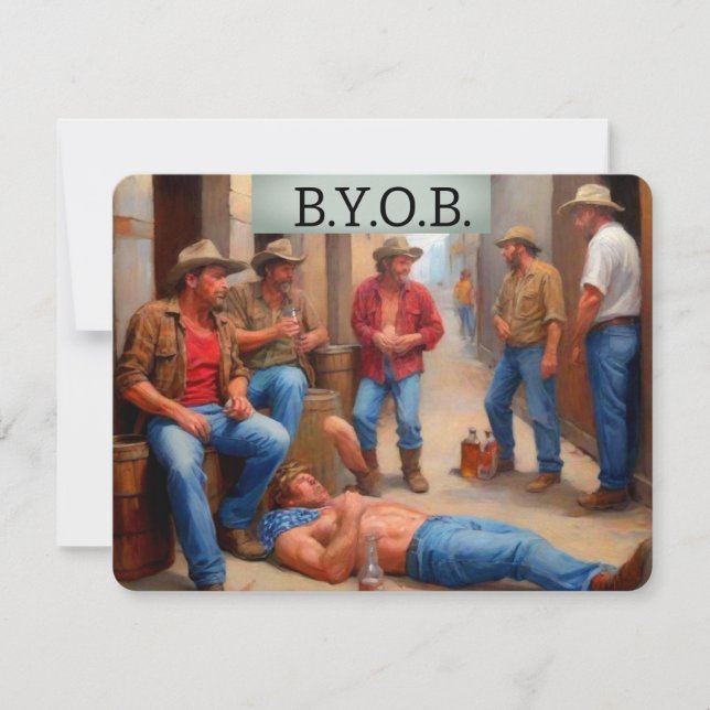 Invitation Drunken Cowboys BYOB (Devant)