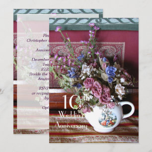 Invitation du 10e anniversaire du Mariage Teapot V