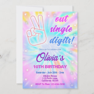 Invitation du 10e anniversaire Peace Out Chiffres 