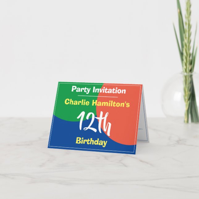 Invitation du 12e anniversaire (Devant)