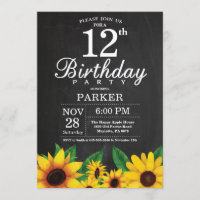 Invitation du 12e anniversaire du tournesol