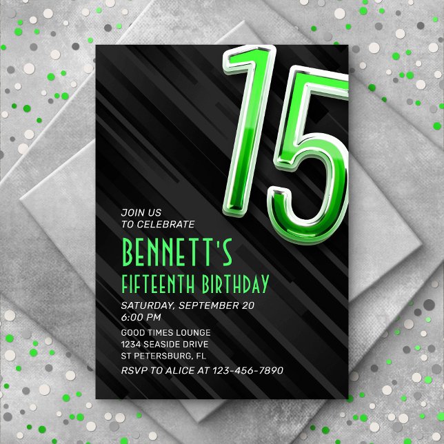 Invitation du 15e anniversaire des garçons moderne (Créateur téléchargé)