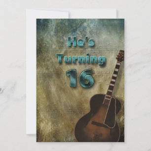 Invitation du 16e anniversaire - Guitare/Homme