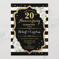 Invitation du 20e anniversaire - Black White Gold