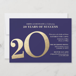 Invitation du 20e anniversaire d'affaires