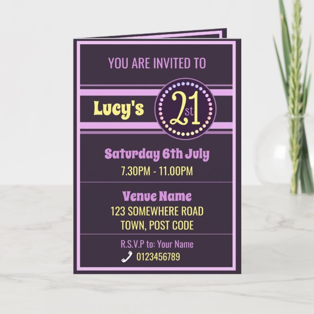 Invitation du 21e anniversaire (Devant)