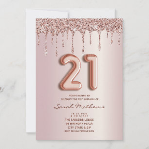 Invitation du 21e anniversaire Rose Parties scinti