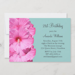 Invitation du 21e anniversaire tropical (turquoise
