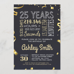 Invitation du 25e anniversaire - 25 ans Heures Sec