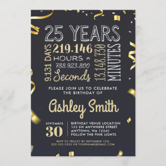 Invitation du 25e anniversaire - 25 ans Heures Sec