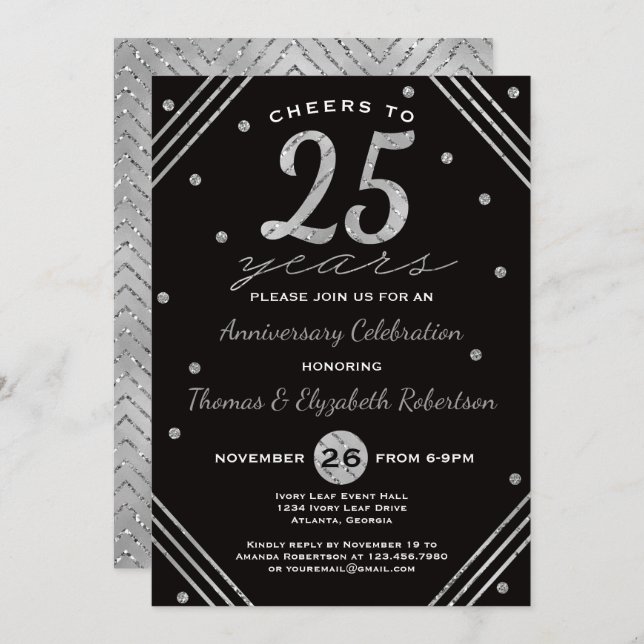 Invitation du 25e anniversaire de la fête, Faux Si (Devant / Derrière)